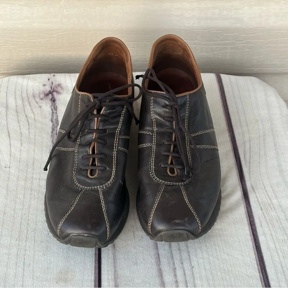 Paul Green Munchen Brown Leather Driving Shoes Women’s Sz 7‎ Lace Up Sneakers